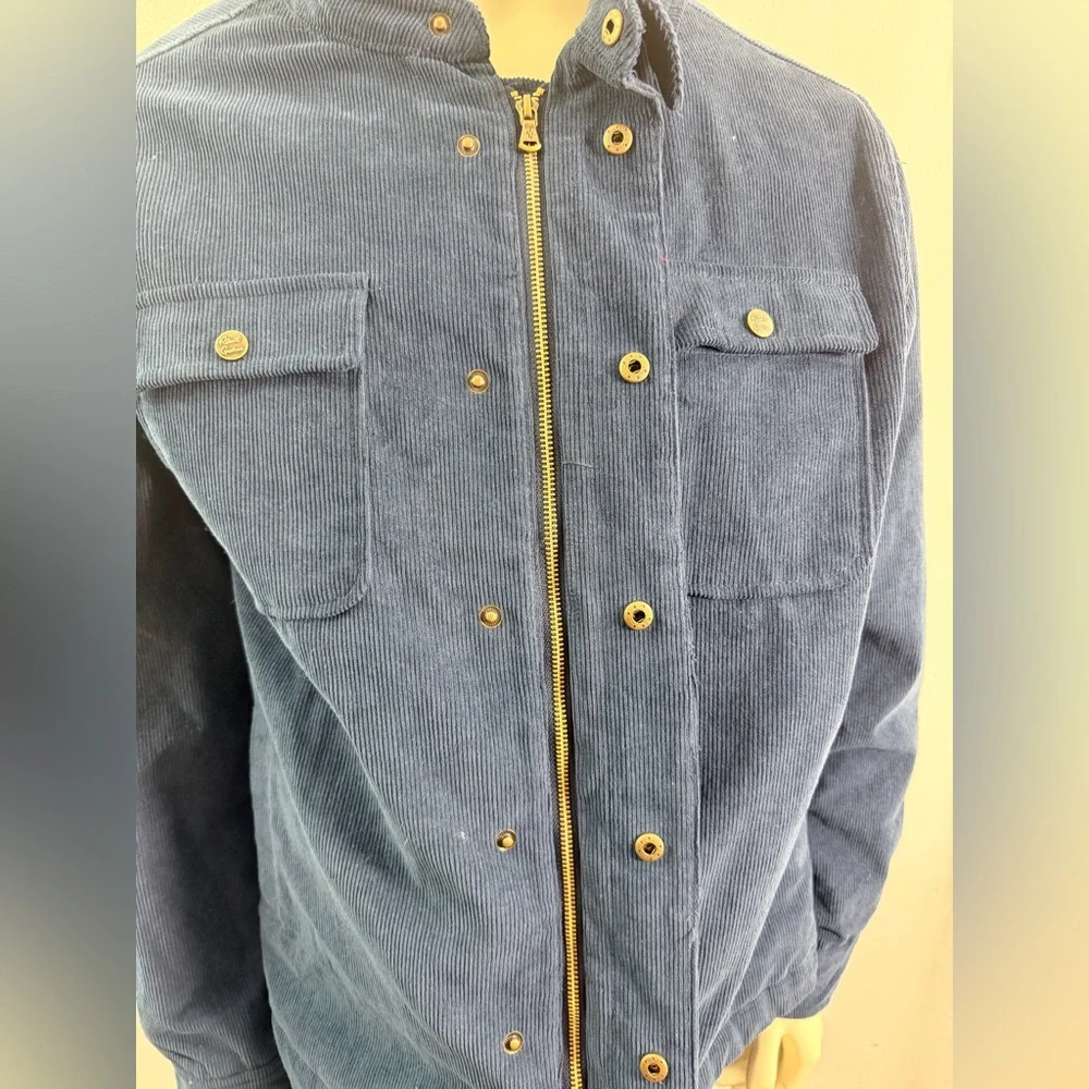 Robert Graham Men’s Size Medium Blue Snap Zipper Corduroy Ranch Jacket